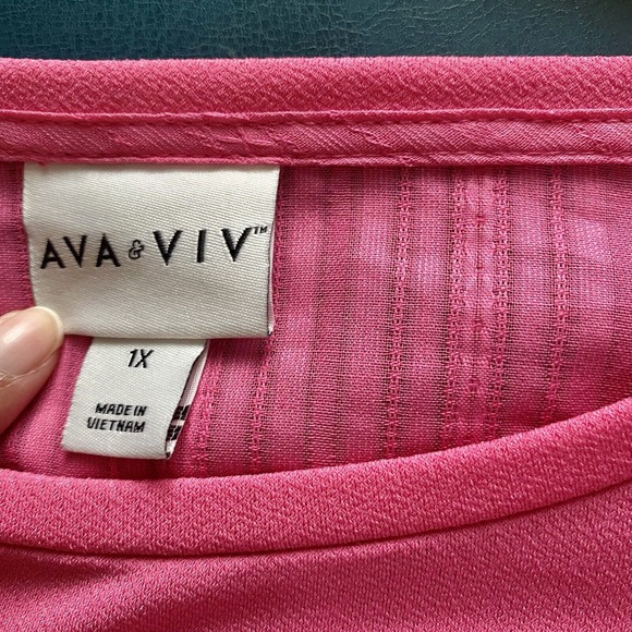 Ava & Viv Comfy Top Tie Front or Back Coral Pink  size 1X - Picture 10 of 10